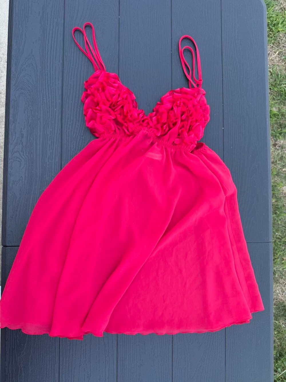 Victoria's Secret Red Ruffled Cup Slip Dress